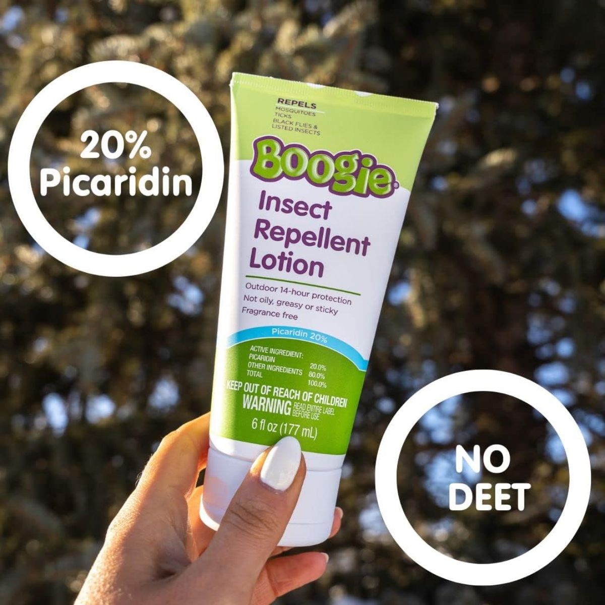 Boogie Insect Repellent Lotion with 20% Picaridin(Unscented) - 6.0 oz - Powered by 20% Picaridin