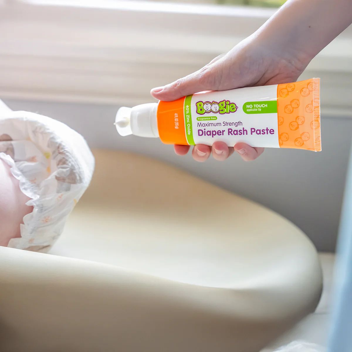 Boogie Maximum Strength Diaper Rash Paste 40% Zinc Oxide - 4 oz - No Touch Soft Flex Applicator