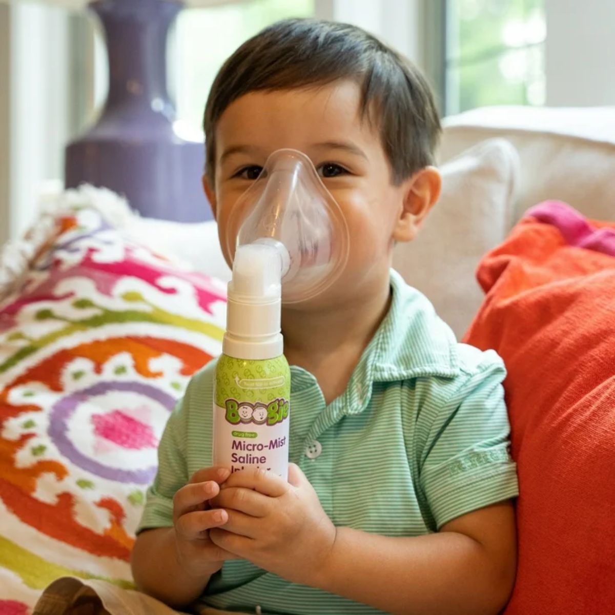 Inalador Spray Saline Micro-Mist Boogie Para Constipação Nasal - Optimized Upper Airway Coverage